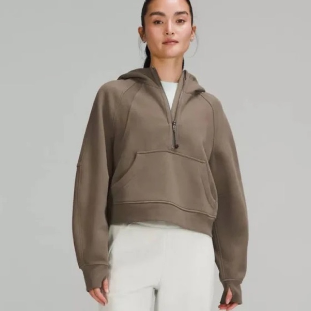 NWT Lululemon oversized crop scuba hoodie in nomad. Size XS/S.